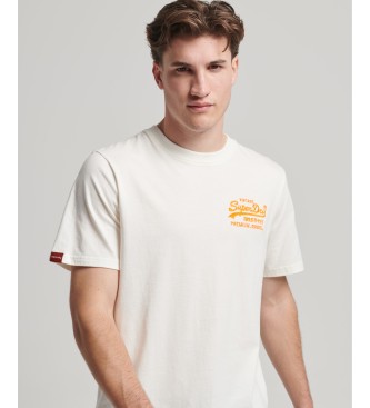 Superdry Fluor T-Shirt mit cremefarbenem Vintage-Logo