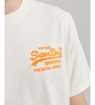 Superdry T-shirt fluorescente con logo Vintage Logo bianco sporco