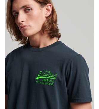 Superdry Fluoreszierendes T-shirt mit Logo Vintage Logo Navy