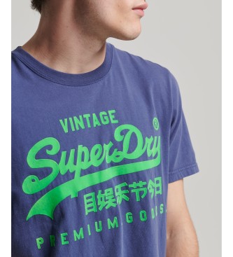 Superdry Majica z logotipom Vintage Logo modra