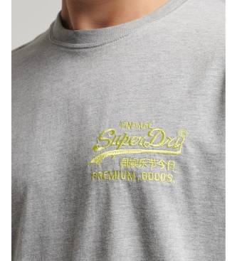 Superdry T-shirt fluorescente con logo Vintage Logo grigio