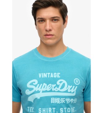 Superdry Fluor Vintage blaues T-shirt