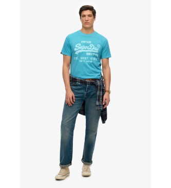 Superdry Fluor Vintage blaues T-shirt