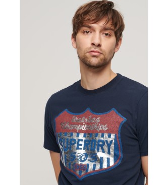 Superdry T-shirt da lavoro benzina blu scuro