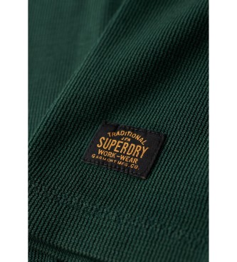 Superdry Camiseta de cuello panadero y manga larga verde