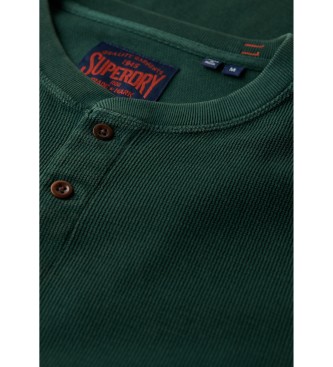 Superdry Camiseta de cuello panadero y manga larga verde
