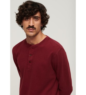 Superdry Langrmet t-shirt med bagerkrave rdbrun