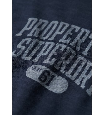 Superdry Camiseta grfica Athletic College marino