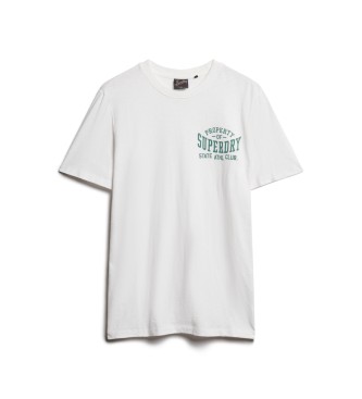 Superdry Camiseta grfica Athletic College blanco