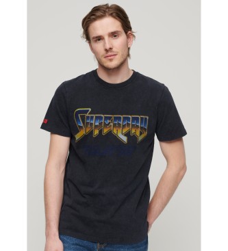 Superdry T-shirt grafica nera della Rock Band