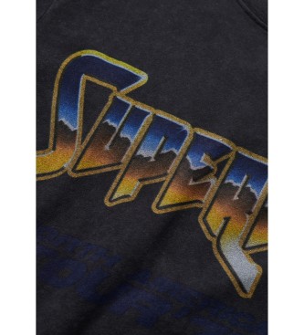 Superdry T-shirt grafica nera della Rock Band