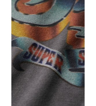 Superdry Graficzna rockowa koszulka w kolorze szarym