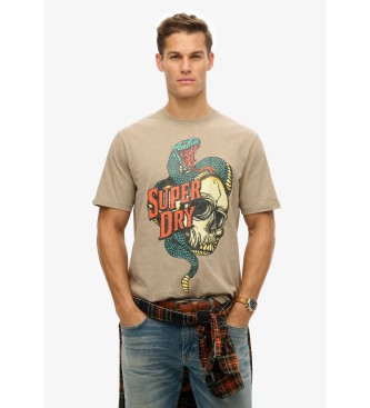 Superdry Graphic T-shirt Biker Rock brown