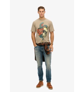 Superdry Graphic T-shirt Biker Rock brown