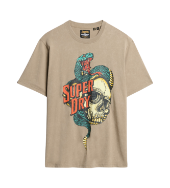 Superdry Graphic T-shirt Biker Rock brown