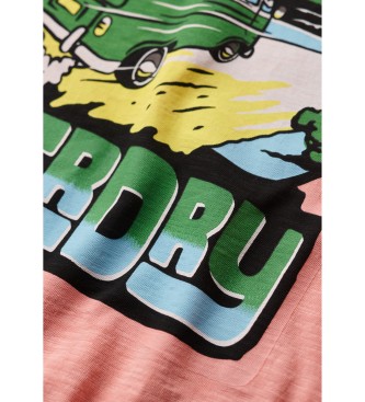 Superdry Neon Travel T-shirt roze