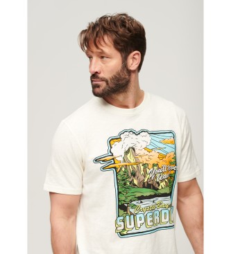 Superdry T-shirt Neon Travel white