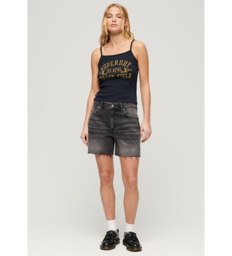 Superdry Athletic College navy geripptes T-Shirt