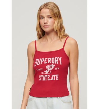 Superdry T-shirt com nervuras do Athletic College em cinzento