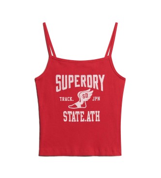Superdry T-shirt com nervuras do Athletic College em cinzento