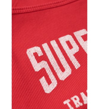 Superdry Koszulka w prążki Athletic College taupe