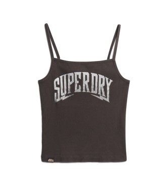 Superdry T-shirt con grafica retr rocker grigio scuro
