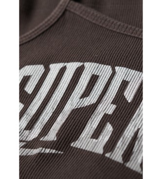Superdry T-shirt con grafica retr rocker grigio scuro
