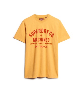 Superdry T-shirt graphique floqu jaune Workwear