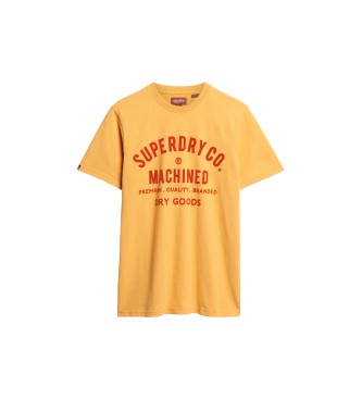 Superdry T-shirt graphique floqu jaune Workwear