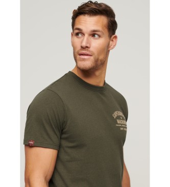 Superdry Workwear grn grafisk T-shirt med flock