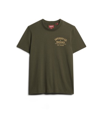 Superdry Workwear grn grafisk T-shirt med flock