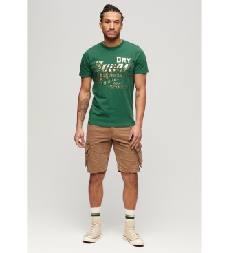 Superdry Workwear grnes T-Shirt mit Metallic-Grafik