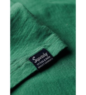 Superdry T-shirt z metaliczną grafiką w kolorze zielonym