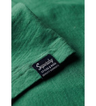 Superdry T-shirt grafica metallizzata verde da lavoro