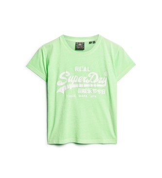 Superdry Neonsko zelena grafična majica tankega kroja z neonskim potiskom