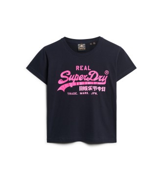 Superdry Neon graphic slim fit t-shirt zwart