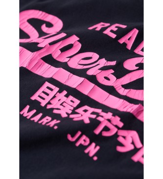 Superdry Neon graphic slim fit t-shirt zwart