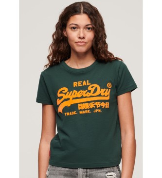 Superdry Green neon graphic slim fit t-shirt