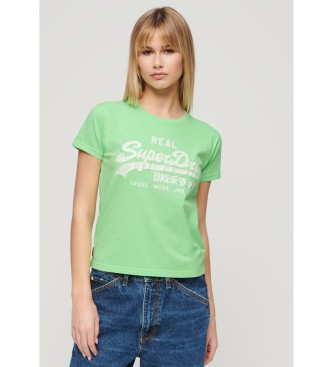 Superdry Green neon graphic slim fit t-shirt