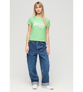 Superdry Green neon graphic slim fit t-shirt