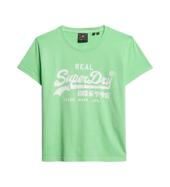 Superdry Green neon graphic slim fit t-shirt