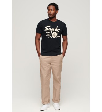 Superdry Retro Rocker grafisk T-shirt sort