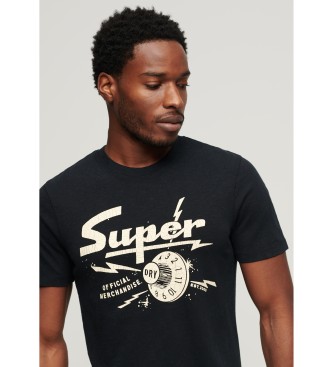 Superdry Retro Rocker grafisk T-shirt sort