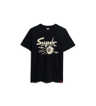 Superdry Retro Rocker grafisk T-shirt sort