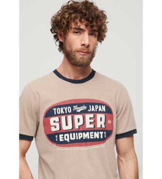 Superdry Camiseta grfica Ringer Workwear beige