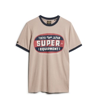 Superdry Camiseta grfica Ringer Workwear beige