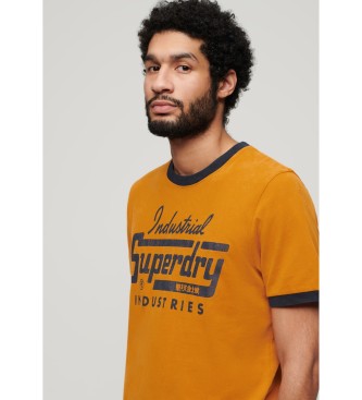 Superdry Camiseta grfica Ringer Workwear naranja