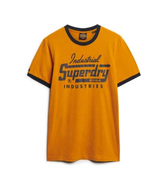 Superdry T-shirt grfica Ringer Workwear cor de laranja
