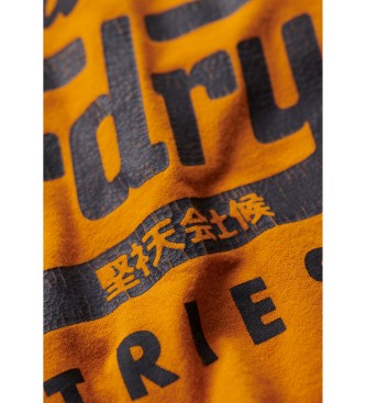 Superdry Ringer Workwear grafisch T-shirt oranje