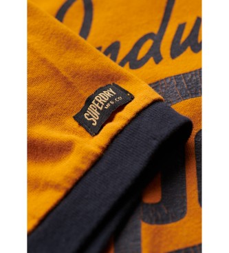 Superdry T-shirt grafica arancione Ringer Workwear